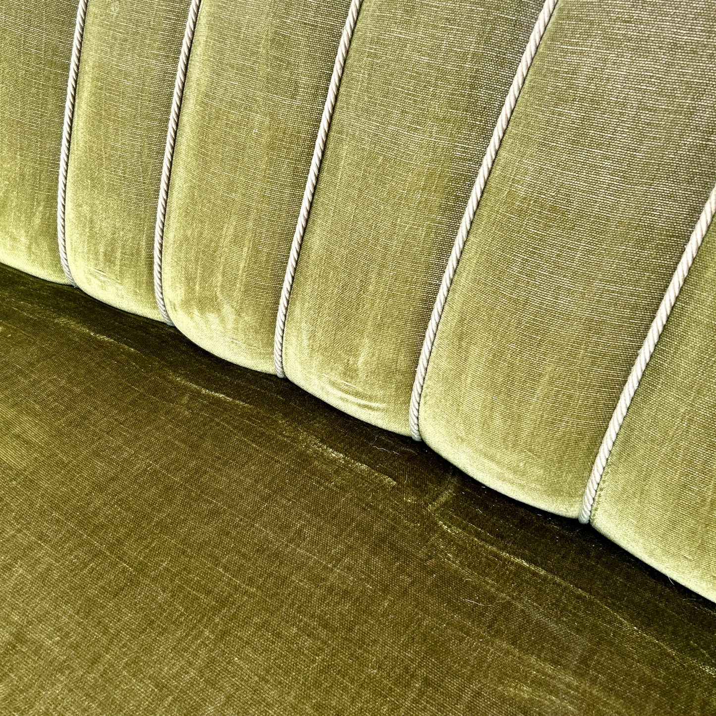 Green velvet 1930s two-seater sofa