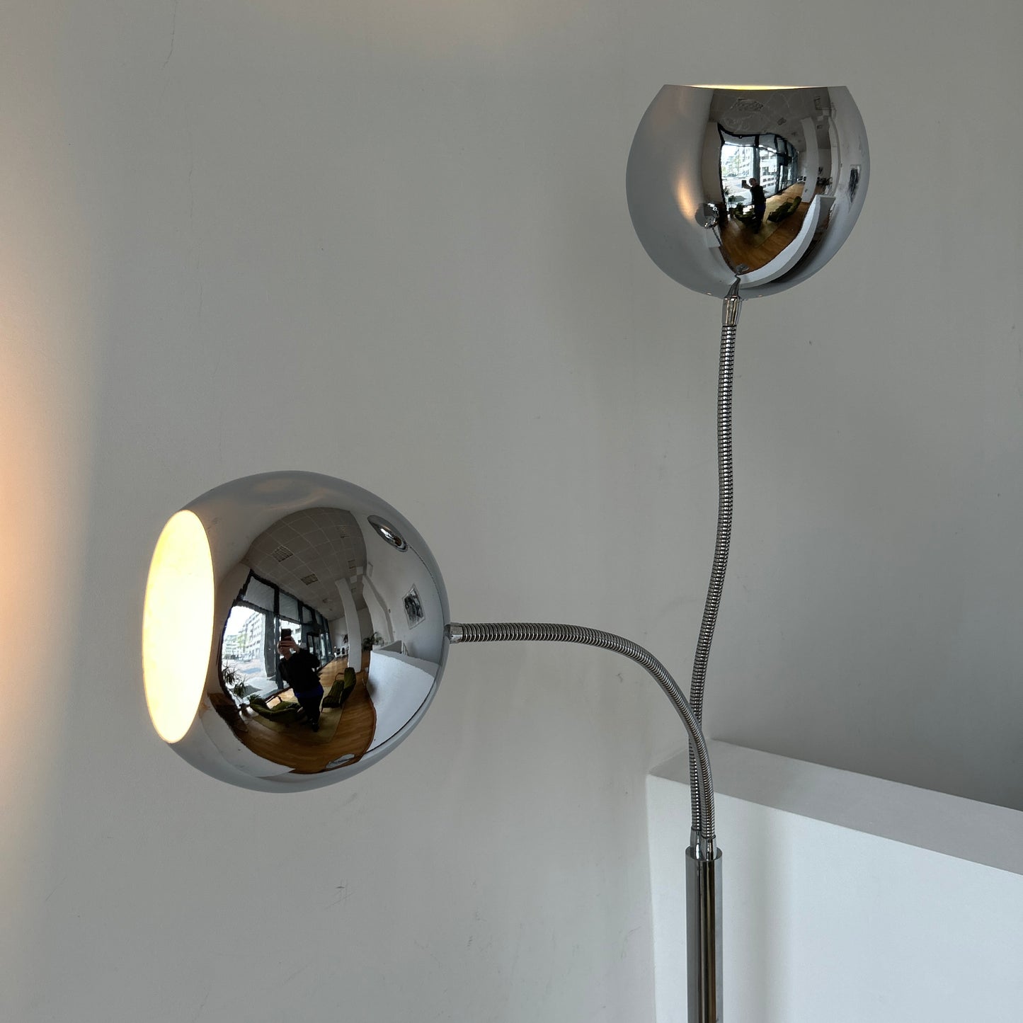1970s chrome floor light