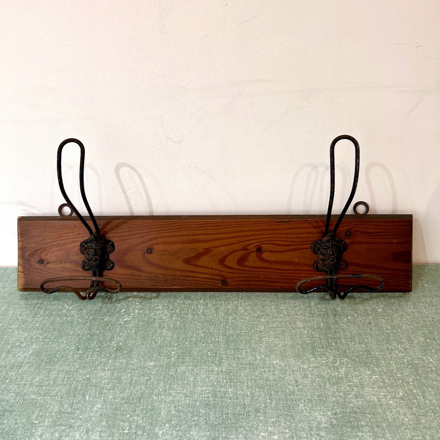 Wood and steel coat hook panel