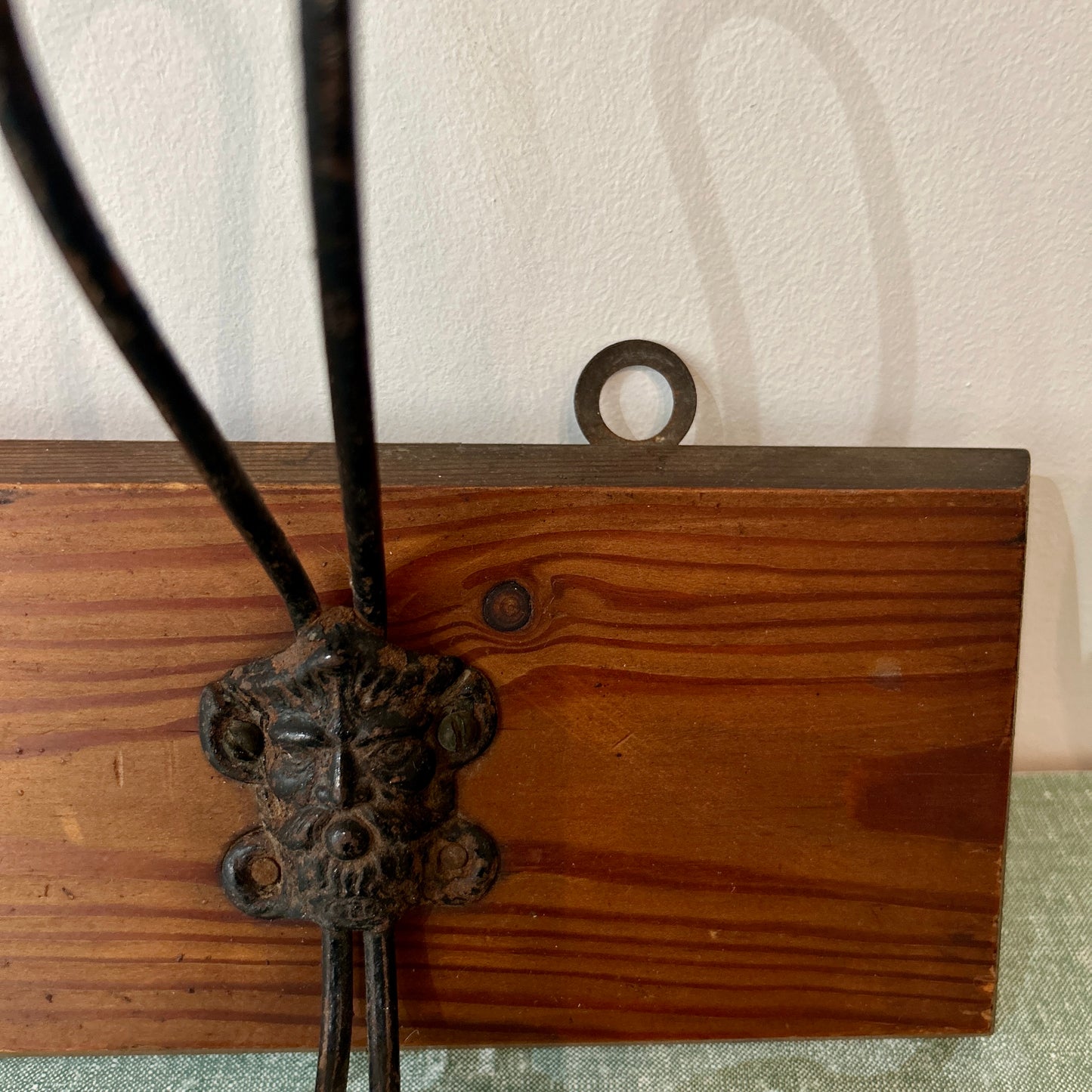 Wood and steel coat hook panel