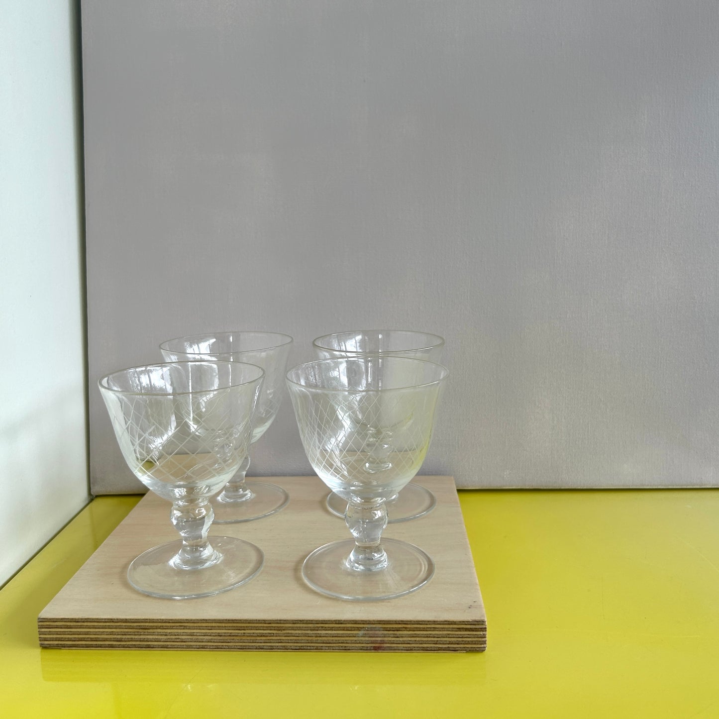 Hand etched small glasses