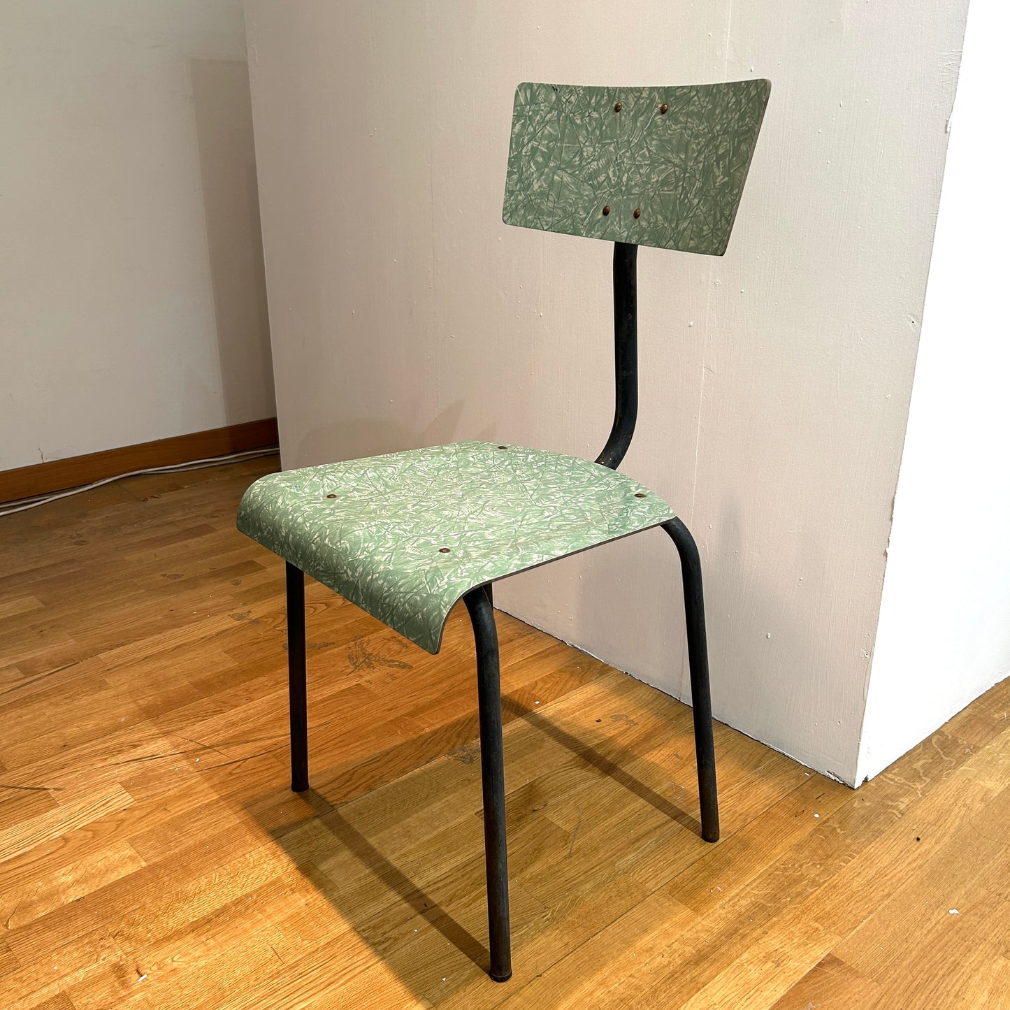 Green Formica 1950s chair (2 available)