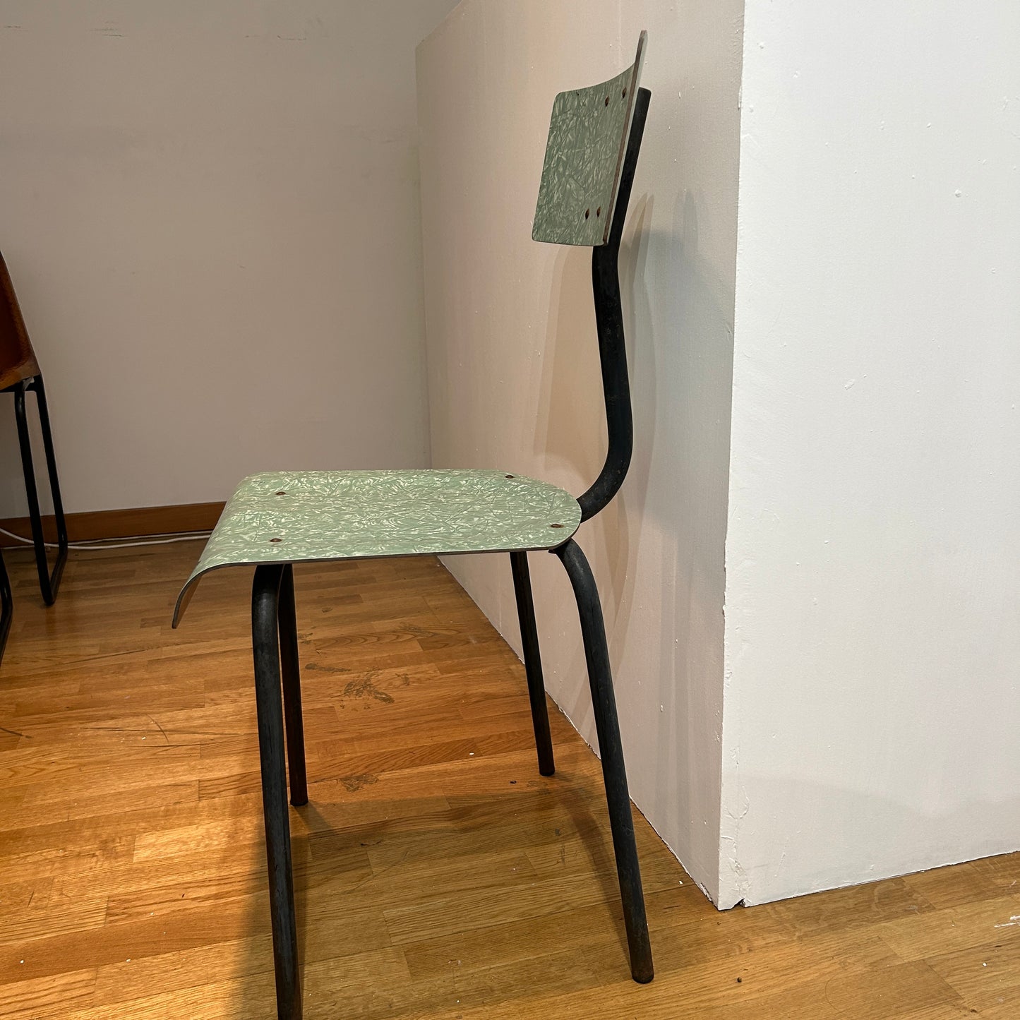 Green Formica 1950s chair (2 available)