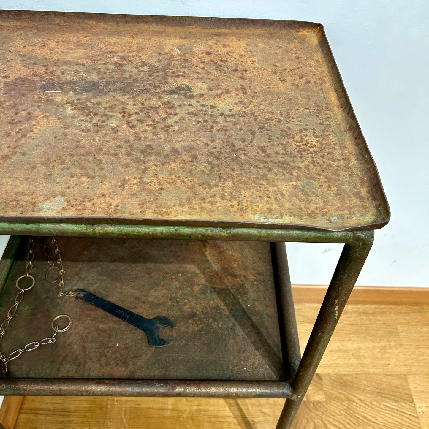 Vintage metal workshop table