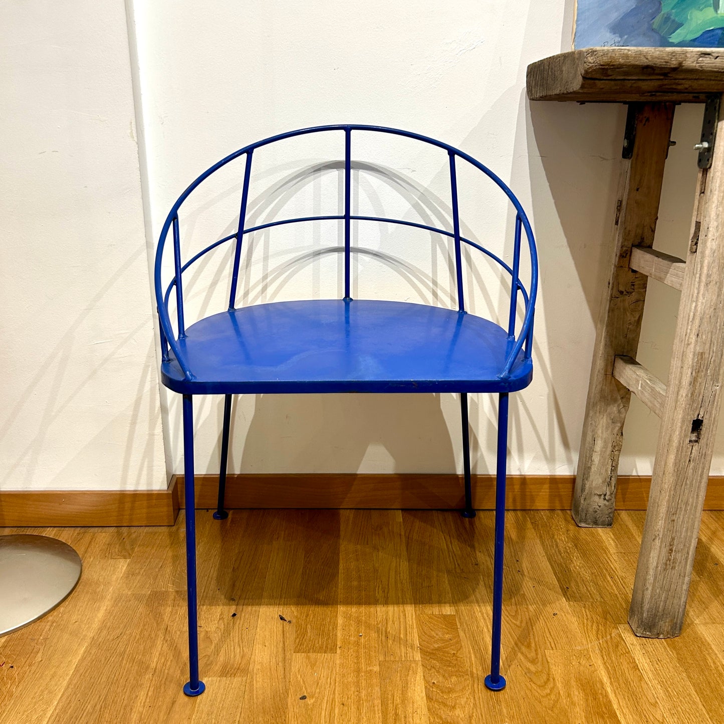 Blue metal vintage chair