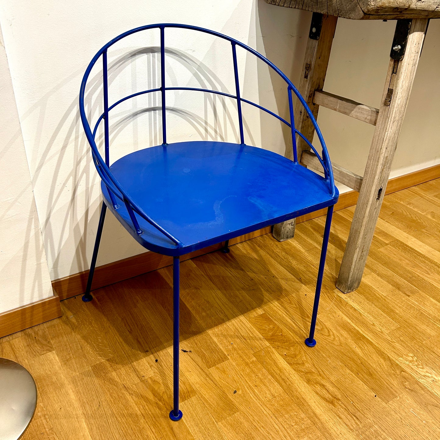 Blue metal vintage chair