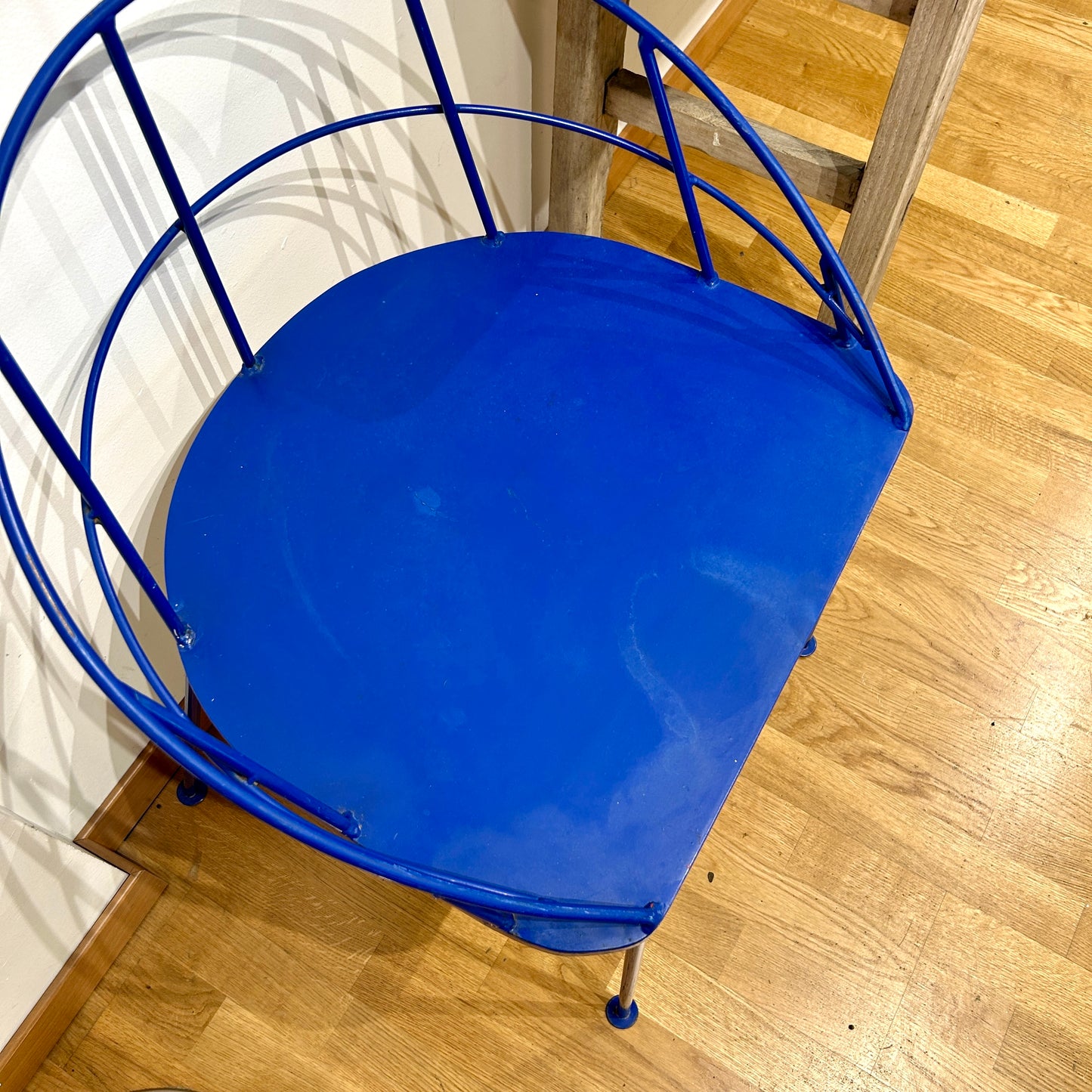 Blue metal vintage chair