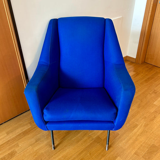 Blue 1950s armchair