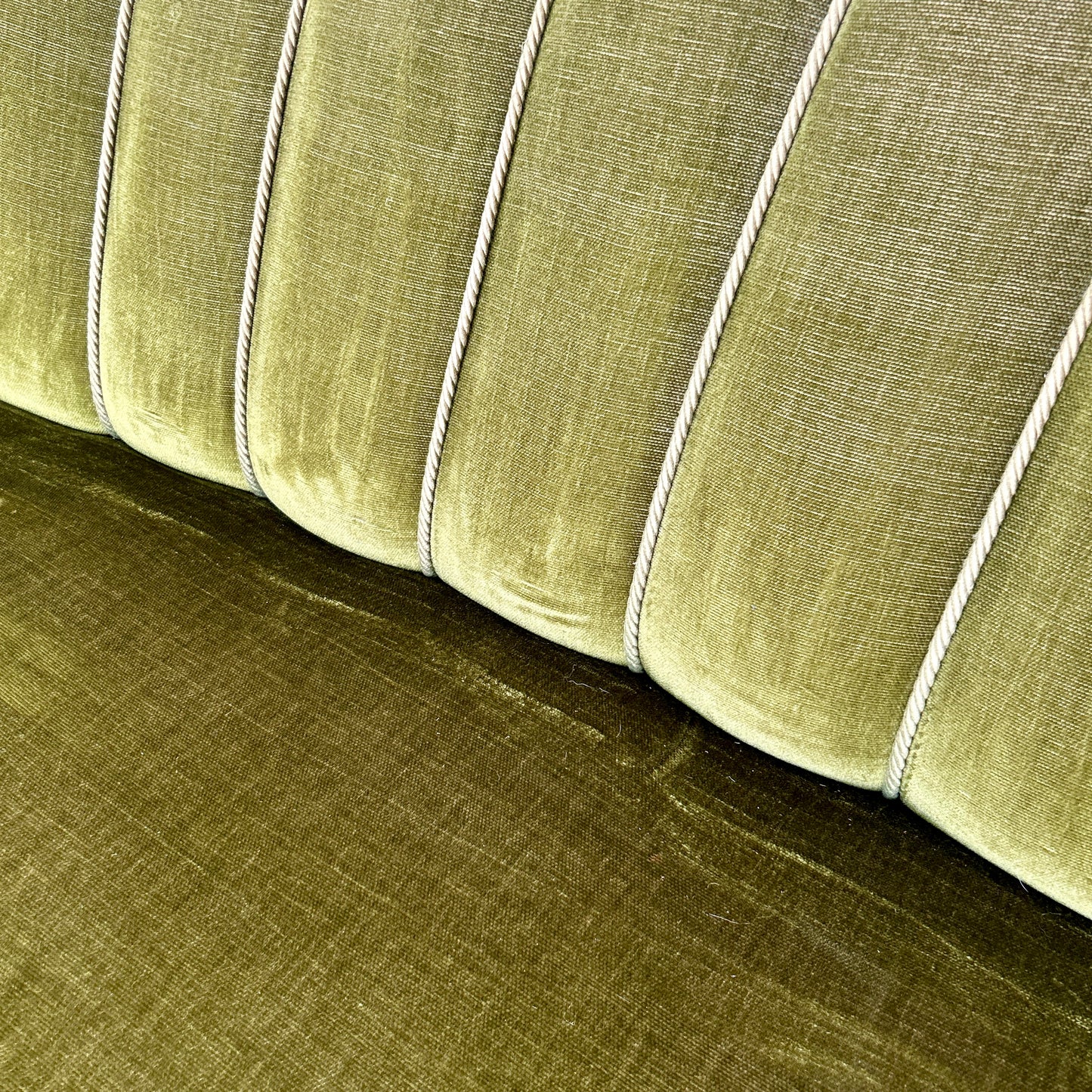 Green velvet 1930s two-seater sofa