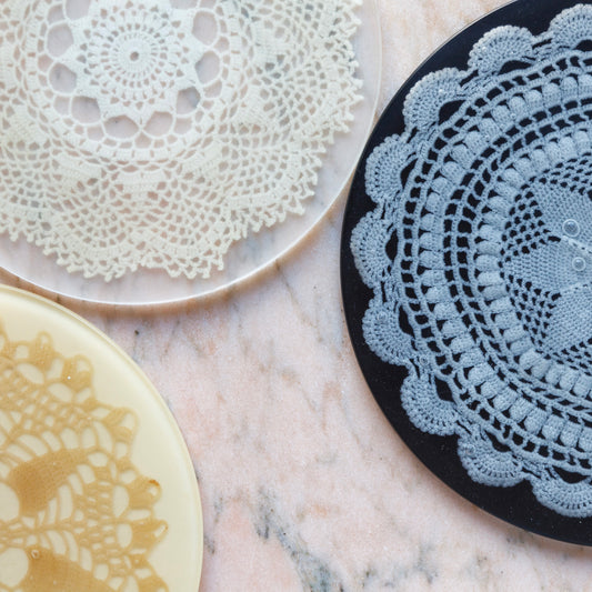 Ratio Workshop - Lace & resin placemat prototypes