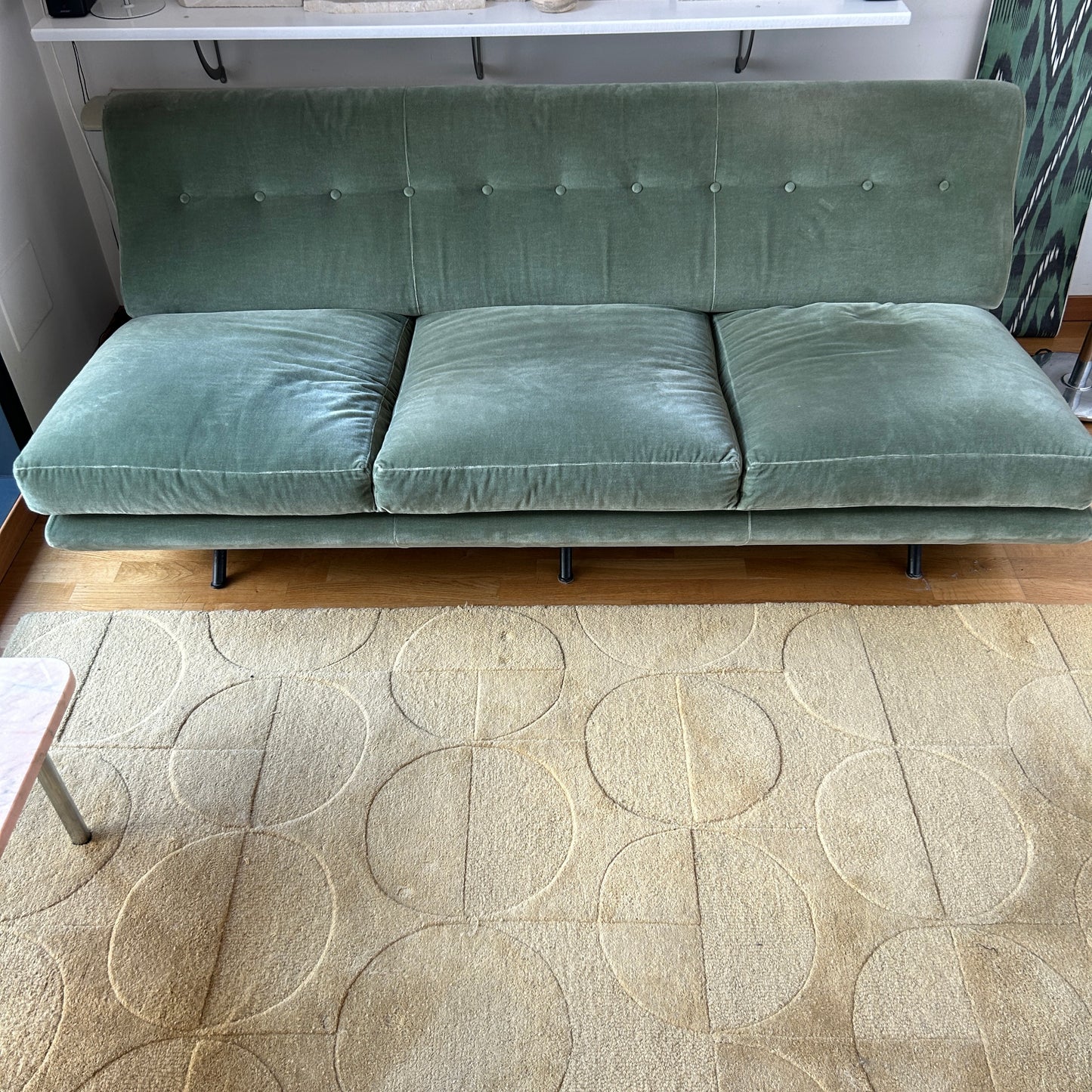 Sage velvet sofa bed