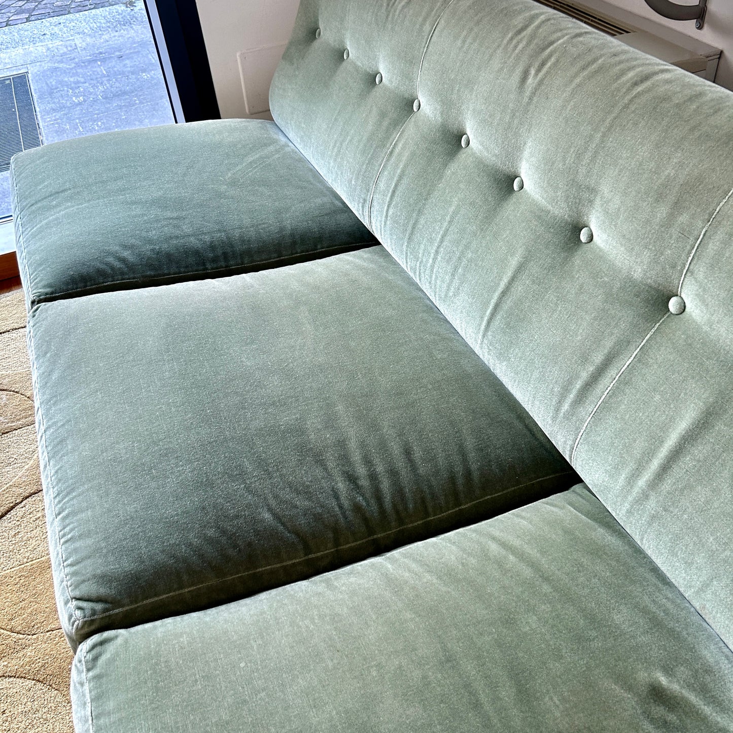 Sage velvet sofa bed