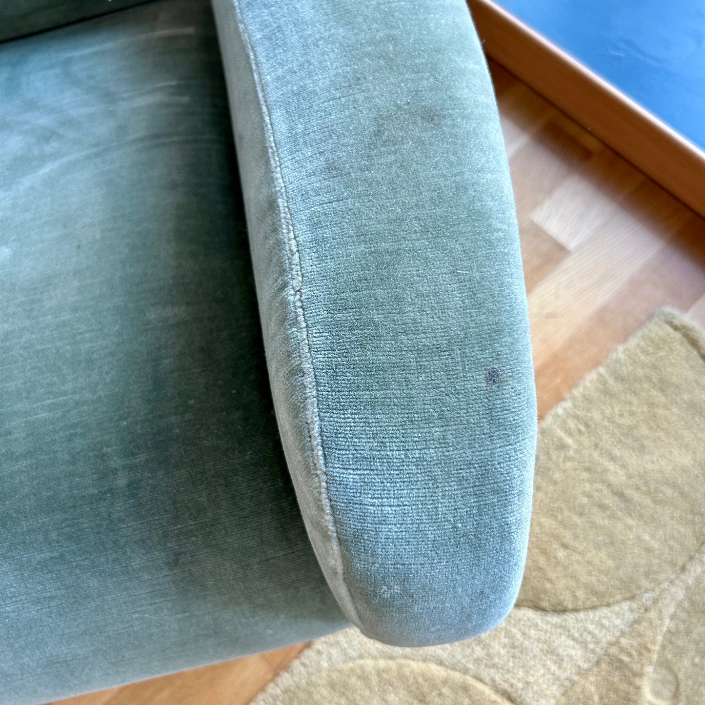 Sage velvet armchair