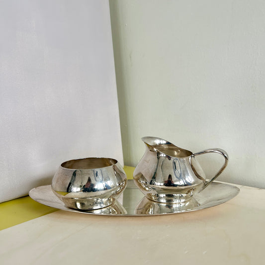 Vintage steel milk & sugar server set