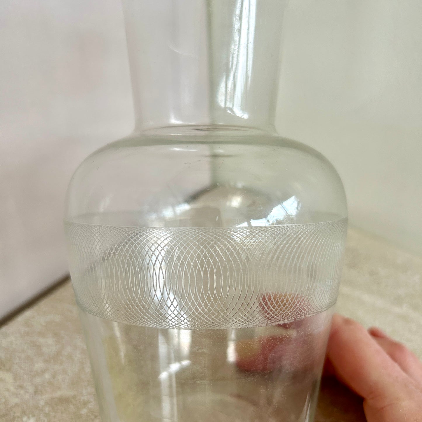 Etched glass carafe/water server