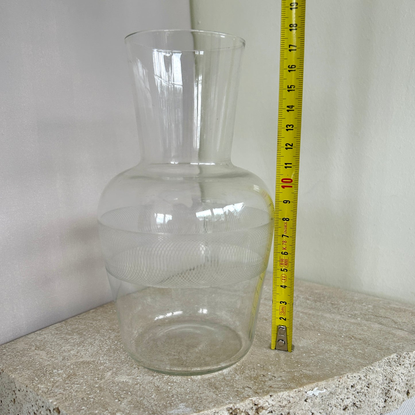 Etched glass carafe/water server