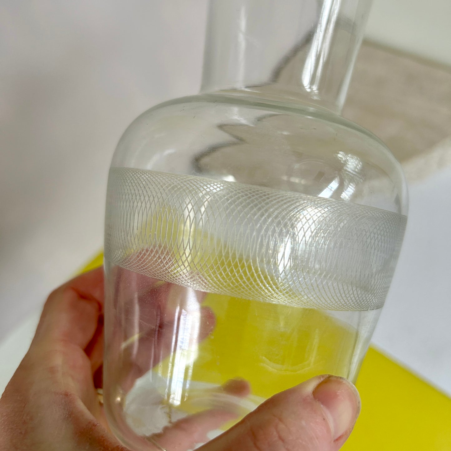 Etched glass carafe/water server