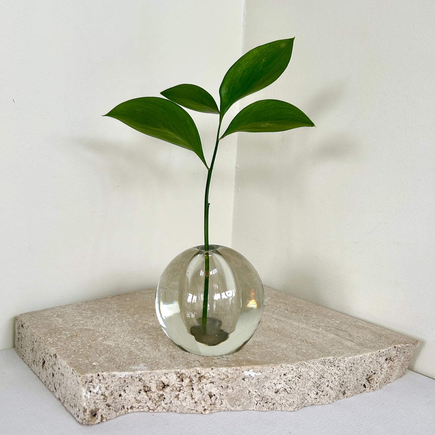 Round glass micro vase