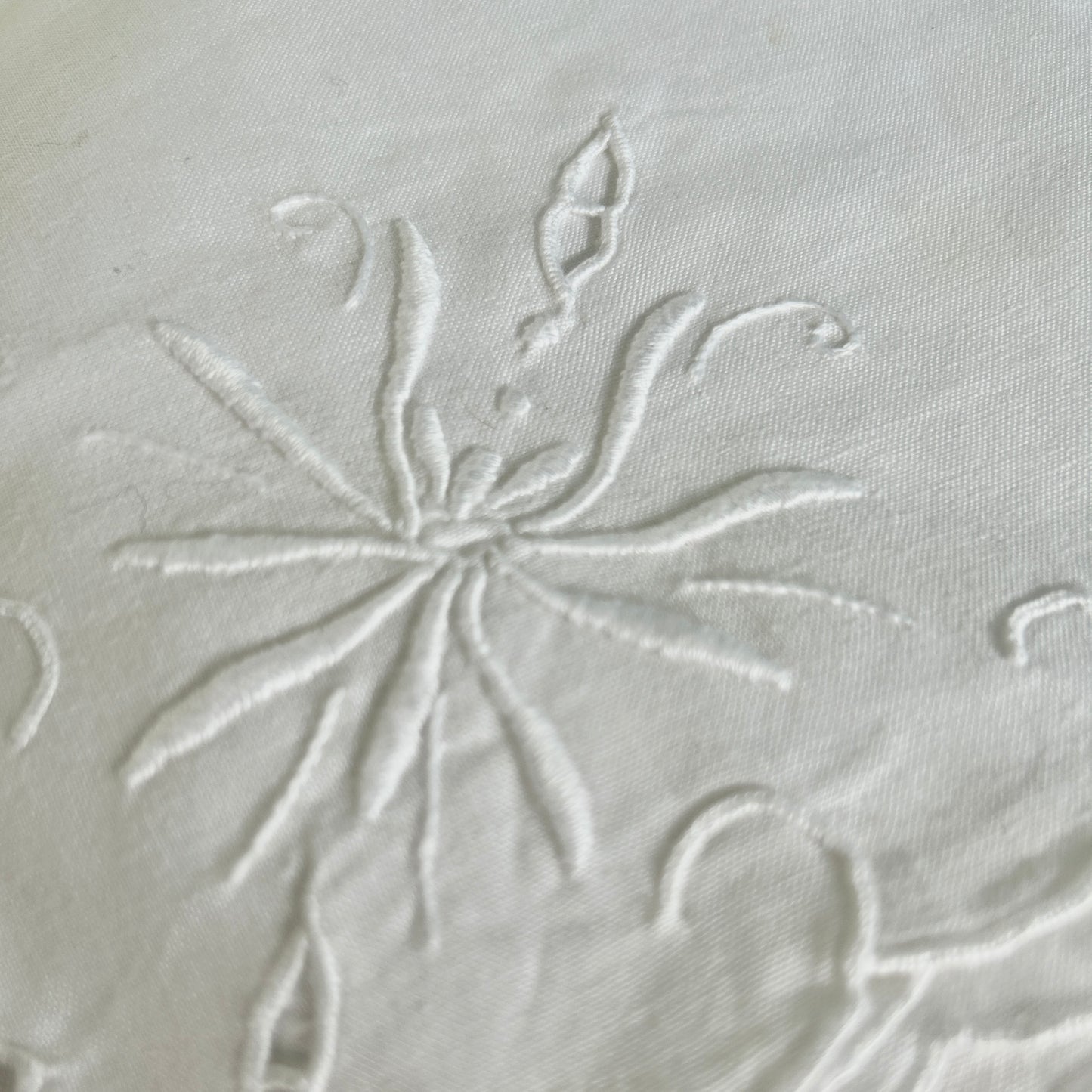 Embroidered cotton vintage napkins set (white)