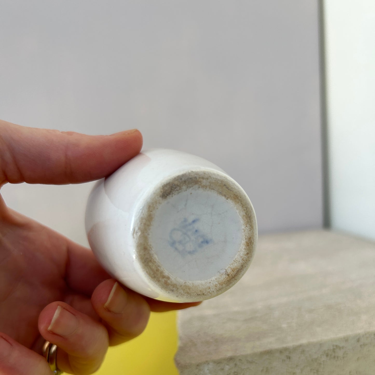 Tiny white delft vase