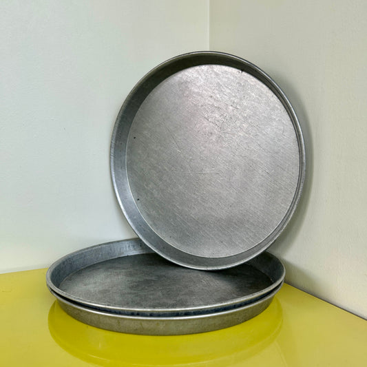 Vintage round metal tray